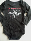 NEW baby boys girls unisex CHRISTMAS ROMPER OUTFIT black snap shirt 18 MONTHS