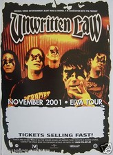 Unwritten Law Elva Tour 2001 Australian Concert Tour Poster-Band With Eyes Taped