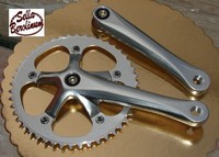 46 Z / 1/8"Single Speed Kurbel 175 mm / JIS silber poliert/ mattes Kettenblatt