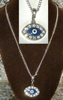 18 or 24 Inch Fine Necklace & Turkish Evil Eye Pendant Amulet ayn al-ḥasūd Nazar