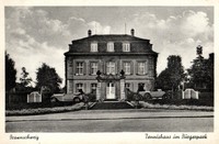 1196/ Foto AK, Braunschweig, Tennishaus im Bürgerpark, ca. 1930