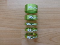 XLC Spacer-Set  XLC A-Head Spacer  AS-A02 3 x 5, 1 x 10, 1 x 15,1 1/8" limegreen