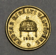 Hungary 1908 10 Filler Coin.K61923