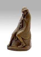 Moderne Bronze Der Flötenbläser signiert E. Barlach