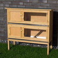Kaninchenstall Kleintierstall doppelstöckig Hasenstall Hamsterkäfig aus Holz