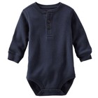 OshKosh B'Gosh Infant Boys NWT Navy Blue Thermal Henley Bodysuit