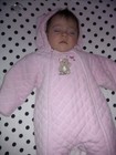 NWOT Little Me Pink Embroidered, Quilted Snow Suit Bunting 6 - 9 Months