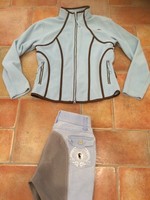 Reitjacke Equi Theme Gr 36/38.  Hellblau Braun. Passende Hose.Sehr Edel.Top Sitz