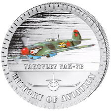 History Of Aviation Proof Silver Coin 5000 Francs Burundi Yakovlev Yak-7b