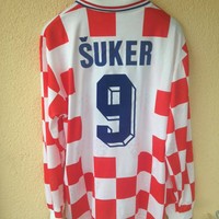 CROATIA MATCH WORN  SHIRT JERSEY 1995-96-DAVOR SUKER