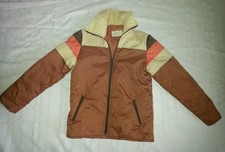 True Vintage 1970's Fingerhut Fashions Coat Jacket Orange Beige Brown Size Small