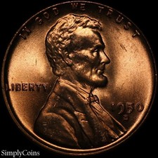 1950-D Lincoln Wheat Penny Cent ~ Bu Uncirculated Red ~ Luster!