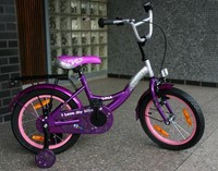 16 Zoll Kinderfahrrad Rücktritt Kinderrad Stützrad Fahrrad Lila Alufelgen Lina