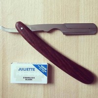 Holz Rasiermesser inkl. Rasierklingen Rasierer Sicherheits Rasur Shavette Razor
