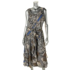 Signature By Robbie Bee 9018 Womens Multi Printed Casual Dress Plus 18W Bhfo