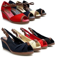 NEW Damen Schuhe Sandalen Pumps Slingback Keilabsatz Gr.36 37 38 39 40 41