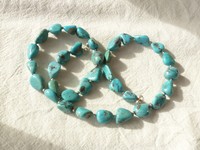 #8453# (S338-D) Silberner Armreif mit Türkis-Nuggets