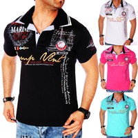 Herren T-Shirt Shirt Shirts Top Qualität Polo Party Clubwear WOW M L XL XXL XXXL
