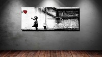 LEINWANDBILD POPART GRAFFITI BANKSY ABSTRAKT KUNST DRUCK BILD  100x40cm 