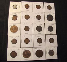 Lot of 20 Great Britain Coins - 11x New Penny, 5x Half Penny, 3x Penny, 1991 5