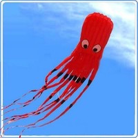 Neu Alien Invasion! 8M 3D Krake Kite Einleiner Drachen Spielzeug für draußen Rot