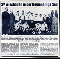 SV Wiesbaden--Mannschaftsfoto--Fussball--Zeitungsausschnitt von 1967-SW