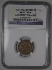 1858 Large Letters Flying Eagle Cent Coin Au Details Ngc Lot# Mz 1035