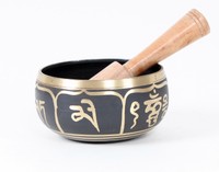 * GEGOSSENE KLANGSCHALE AUS MESSING 363 GRAMM TON G MIT KLÖPPEL* MEDITATION