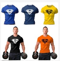  Neu Männer Superman Sport Fitness-Studio T-Shirt Bodybuilding Fittness Shirt
