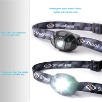 Wasserdicht Version 2015 -- CREE LED Stirnlampe mit 2000mAh Lithium Akku LD413