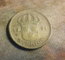 Sweden. Silver 25 Ore, 1931 G. King Gustaf V. (328)