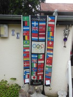 Original XI Olympiade-Fahne 1936 BLN der teilnehnemenden Länder  (Dachbodenfund)