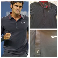 Roger Federer Nike Shirt US Open 2011 RARITY Large Tennis Nadal Dri-FiT
