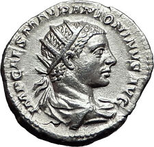 Elagabalus 218AD Silver Authentic Ancient Roman Coin Roma Cult Rare i57970
