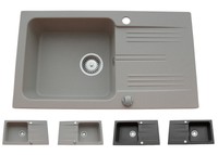 GRANITSPÜLE EINBAUSPÜLE KÜCHENSPÜLE SPÜLE SPÜLBECKEN + DREHEXCENTER