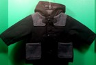 Gymboree Infant Boys Black Gray Hooded Toggle Coat Winter Jacket Sz 6-12 Months