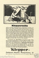 Klepper Faltboot Werke Rosenheim Orig. Reklame 1930 Klepperzelte Zelt tent ad