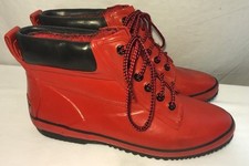 Vintage 80's Sporto Duck Boots Women's 8 Red Rubber Preppy Trad Rain Muck