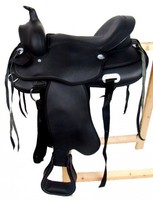 Baumloser Westernsattel  OMAHA Schwarz aus Kunstleder, NEU