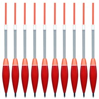 10 Forellen-Waggler - Knicklicht-Laufposen aus Balsaholz und Kunststoff (M-08)