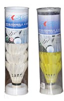 6 Original Natur-Federbälle Profi, Badminton-Bälle