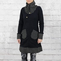 Ato Berlin Frauen Mantel Marieke schwarz weiss Damen Jacke Womens Jacket Coat