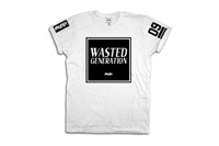 Phoenix Clothing Wasted Generation T-Shirt - White WSTD Box Black Logo Print