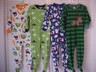 6 Boys one piece footed zip up fleece sleepers size 3T Carters child of mine