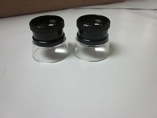 ~ 2 ~ Photographers 10X Eye Loupe Acrylic 1" Lens Magnifier Stamps Coins Etc New