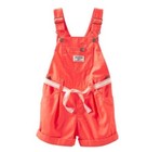 OshKosh NWT New 18 mo Girls Orange Shortalls Overalls Shorts Baby Toddler $32