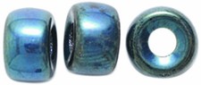 Preciosa Ornela Traditional Czech Glass Crow Roller 60-piece Beads, 9mm, Blue I