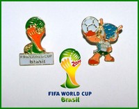WM 2014 FIFA World Cup Brazil 2 Anstecknadel Fuleco Pins Badgets