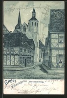 tolle AK Braunschweig, Ferkengasse, Gasthaus Wilhelmsgarten 1900 