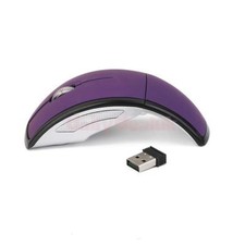 Laptop 2.4Ghz Wireless Foldable Folding Arch Optical Mouse Usb Mice Purple